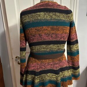 Anthropologie Sparrow Multicolor Striped Women's Belted Cardigan Small